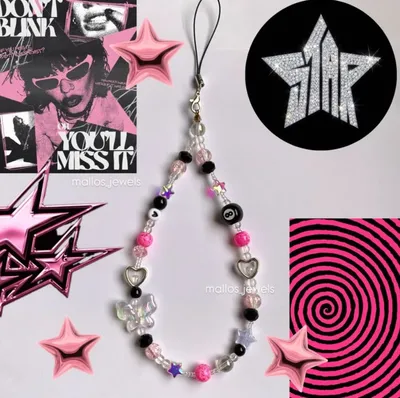 Pink Rockstar Phone Charm